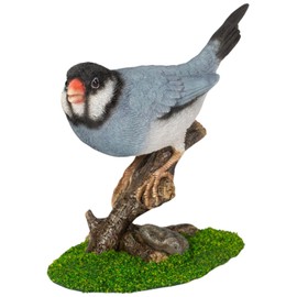 ウービア 枝にとまる文鳥グレー 11.5×7×11㎝ 人形 フィギュア 置き物 アニマル 動物 ガーデン 装飾 リアル かわいい 鳥 H24029-2