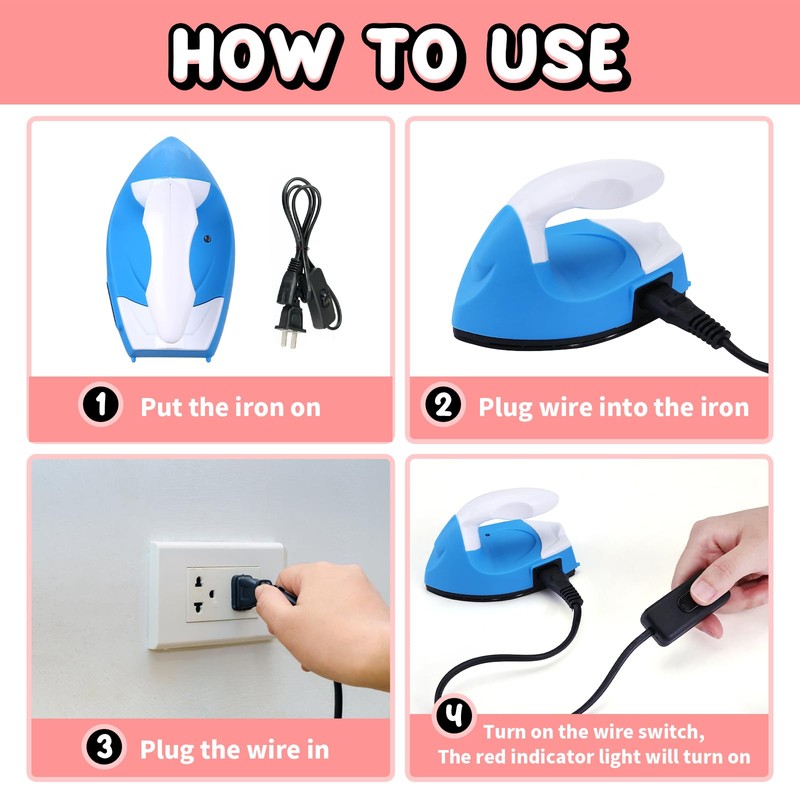 Naler Mini Iron for Crafting, Mini Heat Press with Charging