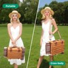 Double Picnic Basket with Large,Insulated Cooler Bag and Waterproof Picnic