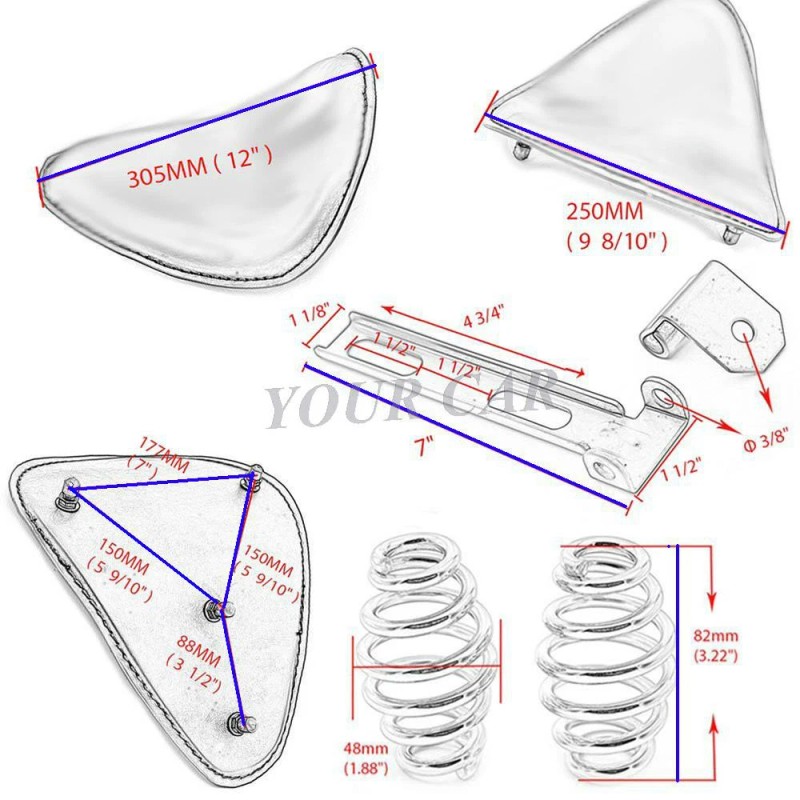KEEPDSGN Bobber Motorcycle Retro Spring Solo Seat For Yamaha V
