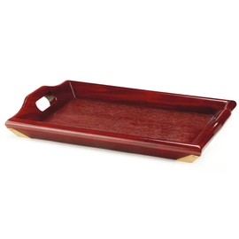 G.E.T. LUX-1816-M Luxury Wooden Serving Tray with Handles, 19" x 14.25", Mahogany