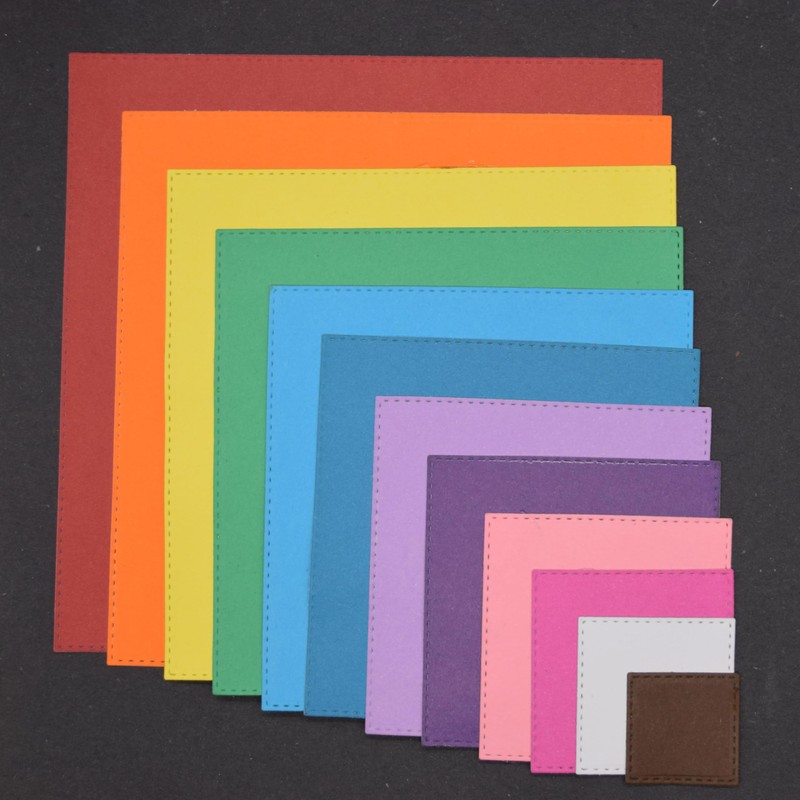 Nest of 12 Square Stitch Patterned Metal Cutting Dies, 13.8