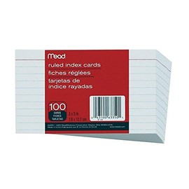 Meadwestvaco 63130 3" X 5" White Wirebound Ruled Index Cards 50 Count
