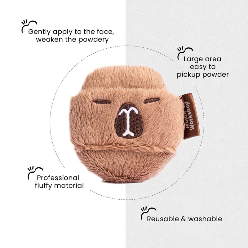 Momo's Workshop Fluffy Powder Puff, Large Makeup Puff for Applying