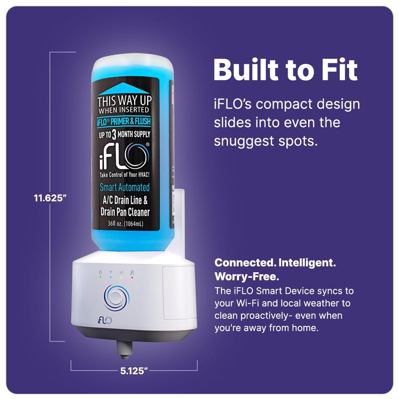 iFLO® Smart Automated A/C Drain Line and drain pan Cleaner