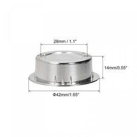 sourcing map Finger Flush Pull Handle 2pcs Outer Dia. 42mm/1.65" Brushed Silver with Plates