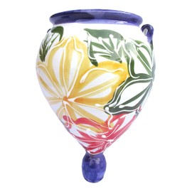 Cactus Canyon Ceramics Spanish Hand-Painted Orza Wall Flower Planter, Flor