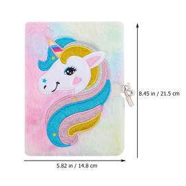 Operitacx Notizbücher Notizbuch Mit Schloss Geschenke Schreibwaren Für Studenten Einhorn-cover-notizbuch Abschließbares Notizbuch Flauschiges Notizbuch Studentenbedarf Mädchen Kind Papier