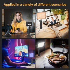 EMART 60 LED Continuous Portable Photography Lighting Kit for Table Top Photo Camera Video Recording Studio Light Lamp with Adjustable Tripod Stand & Color Filters - 2 Packs