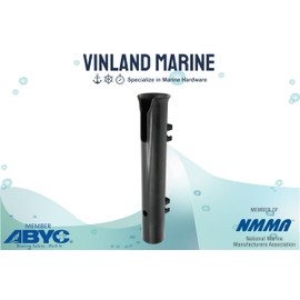 Vinland Marine Plastic Rod Holder, Fishing Pole Holders, White/Black Wall Mount Fishing Rod Holder, Golf Cart Fishing Rod Holder, PVC Rod Holder, Milk Crate Fishing Rod Holder, Rod Rack for Boat