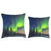 Northern Lights and Aurora Borealis Throw Pillow