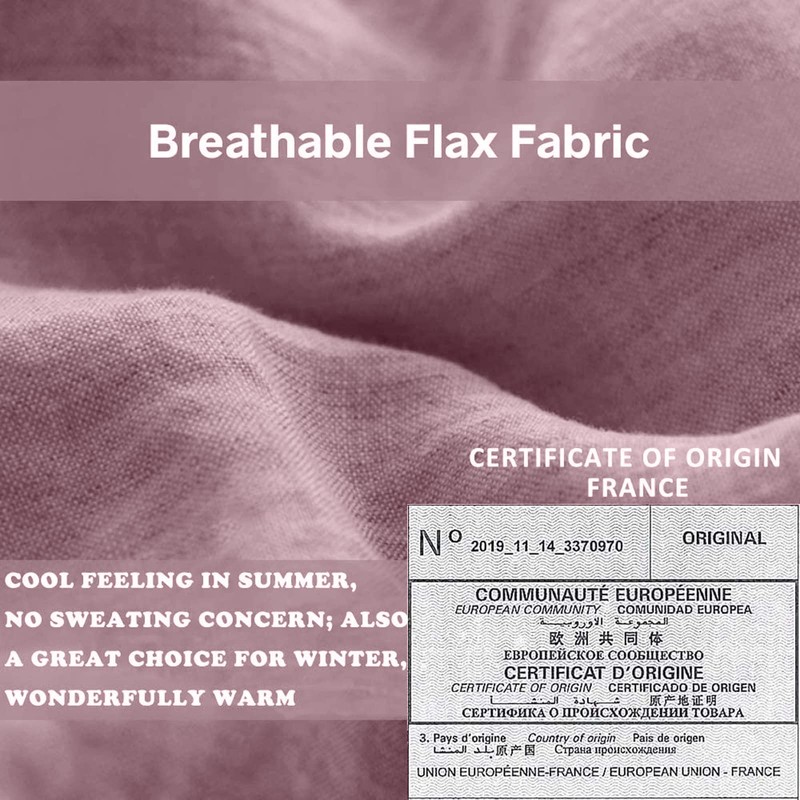 King Linens 100% Belgian Linen Pillow Shams Stone Washed Solid