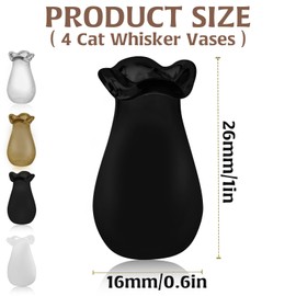 4 Piece Cat Whisker Holder, Cat Vase for Whiskers, Cat Whisker Vase Decor, Tiny Vase, Hair Memories, Micro Landscape Ornament, Small Vase Decoration, Cat Memorial Gift