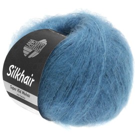LANA GROSSA Silkhair Fine Lace Yarn Made of Superkid Mohair with Silk, Hand Knitting Yarn Made of 70% Mohair (Superkid) and 30% Silk, 25 g Wool for Knitting and Crocheting, 210 m Yarn