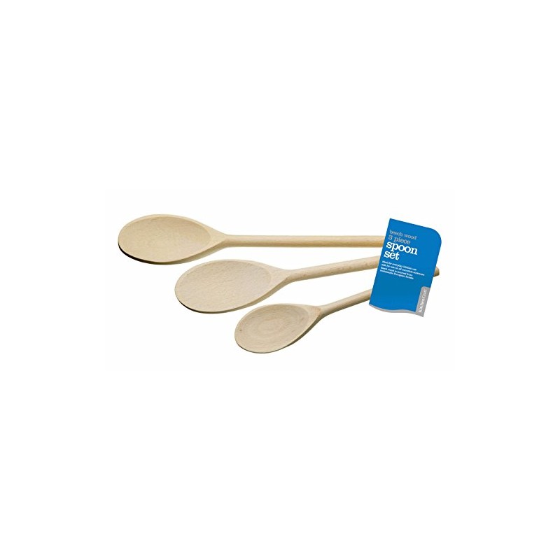 KitchenCraft Set of Three Beech Wood Spoons