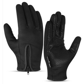 Arsh Sports Winter Gloves for Men Women,Windproof Touchscreen Anti-Slip Cold Weather Warm Gloves for Cycling,Driving,Running (Black, S)