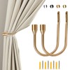 ALEENFOON Curtain Tieback Hooks U Style Metal Tie Backs for