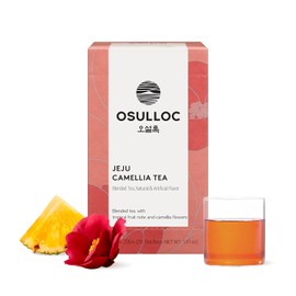 OSULLOC Jeju Camellia Flower Tea Premium Teabags (20 Count) –  Jeju Camellia Blossom Black Tea, Tropical Fruity Flavor, Made in Korea