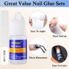 Pegamento Uñas Postizas Puntas Acrilicas Super Fuerte 5x3g