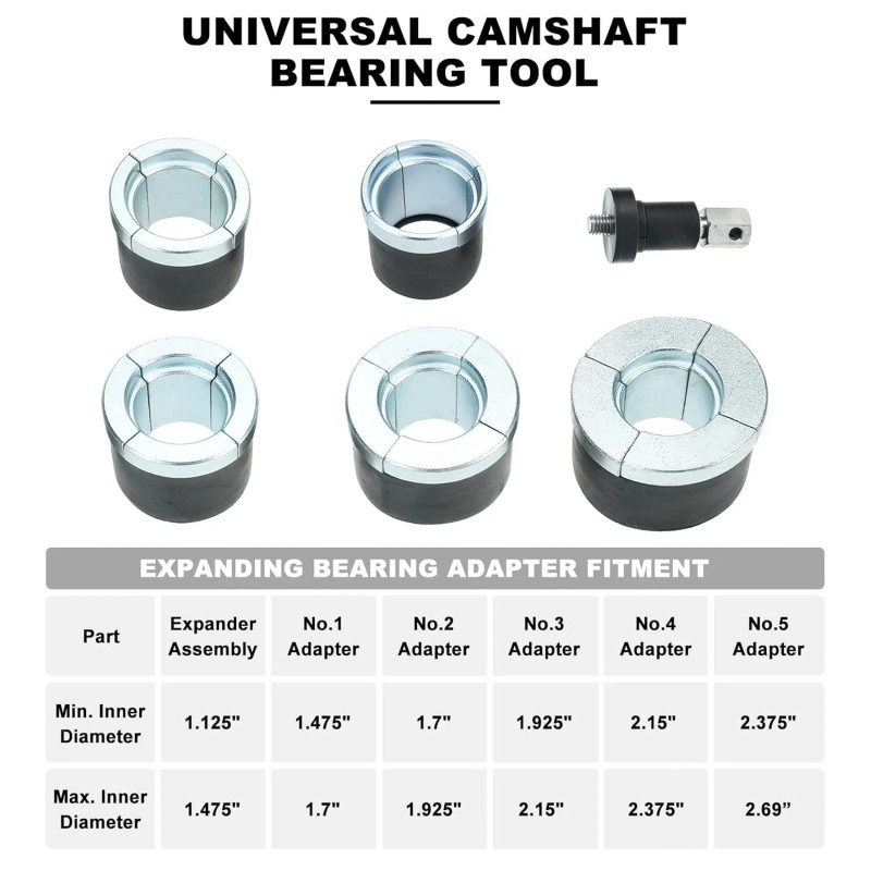 BTSHUB 1.125"-2.69" Universal Camshaft Bearing Installation Removal Tool Kit with