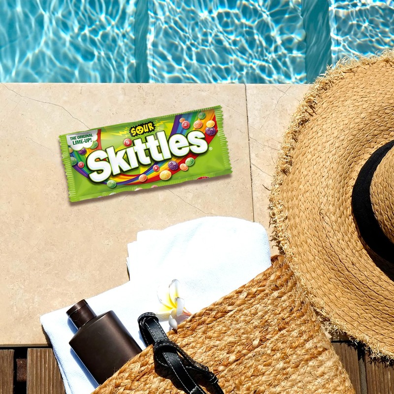 SKITTLES Sours Individually Wrapped Full Size Chewy Candy Packs, 24