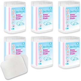 Destalya Baby Cotton Pads for Diaper Change | 360 Count | Soft Large Squares for Sensitive Skin | Lint-Free | 100% Cotton (Maxi Pads)