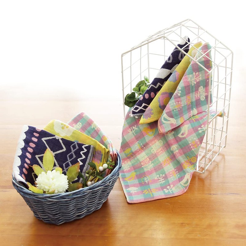 Individually Wrapped, Imabari Towel Handkerchief 10-Piece Set, 3-Ply Gauze, Bulk