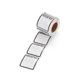 Carstens Medical Stickers – Room No. Alert and Instruction Labels for Medical Charts, White and Black, Roll of 200 Patient Chart Labels, W1.5" x H1.375"