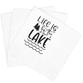SharkBliss Funny Lake Quotes Cocktail Napkins, 100 Pack Life Is Better At The Lake Disposable Beverage Bar Paper Party Cocktail Napkins For Party 2-Ply, 5x5" (Life Is Better At The Lake)