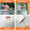 Eazer 46'' Professional Window Cleaner Tool, 2-in-1 Rotatable Squeegee for