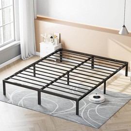 Heavy Duty Metal Bed Frame with Sturdy Steel Slat Support, No Box Spring Needed,Twin/Full//King Size tiktok shop bedding Sturdy - mattress & bed frame size: Twin