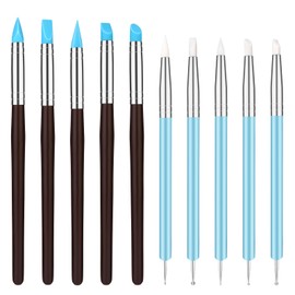 10 Pcs Silicone Clay Tools, Silicone Sculpting Tools, Polymer Clay Tools, Dotting Tools for Painting, Silicone Brushes for Crafts, Nails