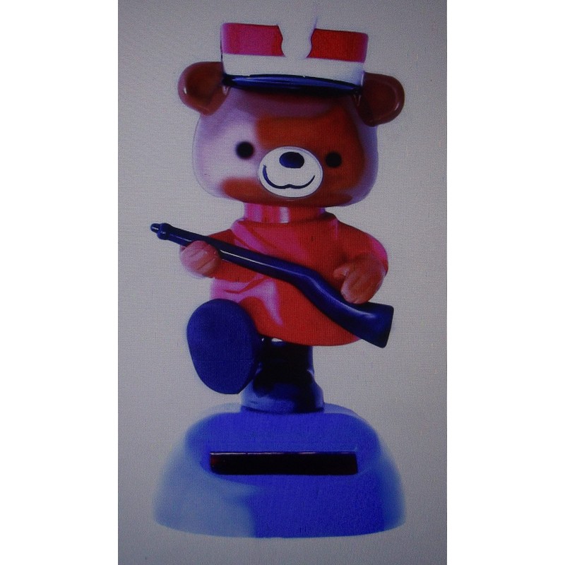 Solar Powered - Dancing Soldier Bear With Gun