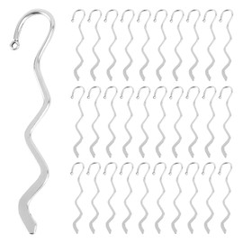 Framendino, 20 Pack Silver Alloy Metal Bookmark Hook with Wave Shaped for Teacher Reading Enthusiasts