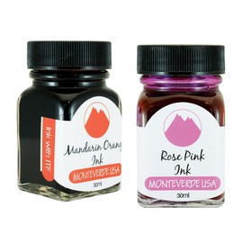 Monteverde 60ml Core Fountain Pen Ink Bottle (30ml Mandarin Orange Ink Bottle G309MO, 30ml Rose Pink Ink Bottle G309RP)