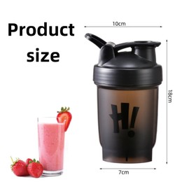 Petsmart tech PetsmartTech Protein Shaker Bottle 500ml with Mixing Ball, BPA- and DEHP- free, Leakproof Flip On Lid, Odourless, Temperature Safe, Dishwasher SafeBLACK