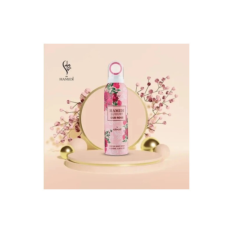 Hamidi Luxury Oud Rose Perfume Body Spray 200ml Alcohol Free