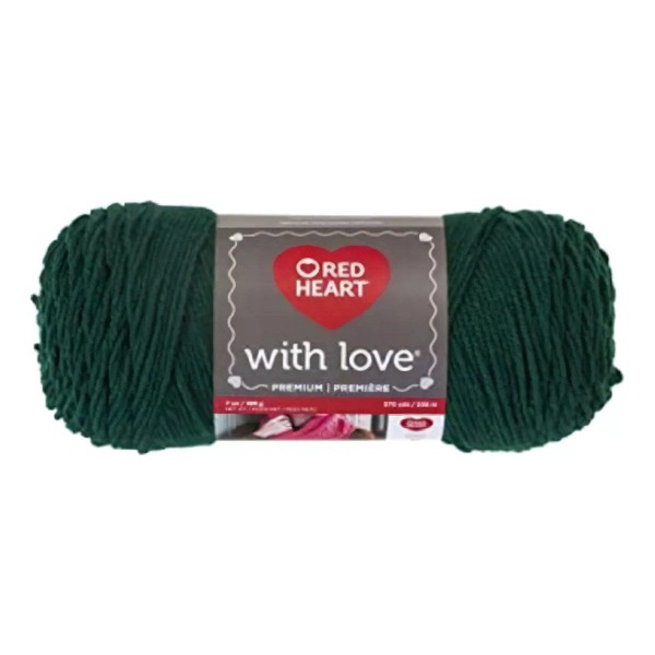 Red Heart Estambre With Love Liso Ultra Suave Red Heart Coats Color 1621 Evergreen