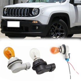 AUPSPUD Front DRL Daytime Running Light Turn Signal Lamp Bulb For Jeep Renegade 2014 2015 2016 2017 2018 2019 2020 (Front Turn Signal Lamps, with wires)