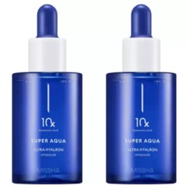 Missha 미샤 수퍼 아쿠아 울트라 히알론 앰플, 47ml, 2개 [47ml x 2개] Missha Super Aqua Ultra Hyalron Ampoule, 47ml, 2 pieces [47ml x 2 pieces]