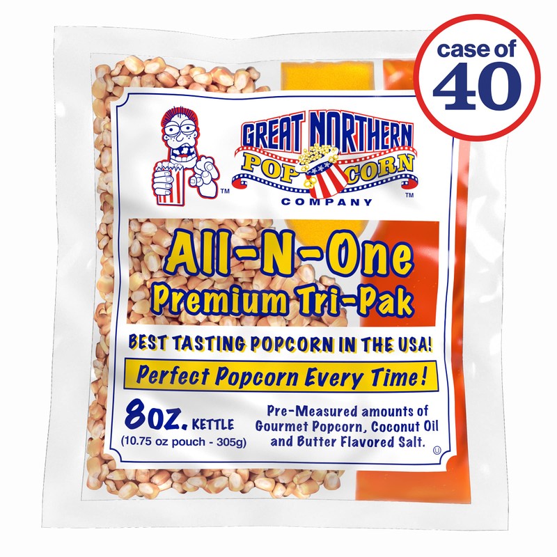 8 oz Popcorn Packs – Pre-Measured, Movie Theater Style, All-in-One
