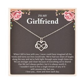RareLove Gifts for Girlfriend, Romantic Gifts for Her,925 Sterling Silver Tiny Infinity Heart Necklaces for Girlfriend from Boyfriend, Girlfriend Gifts, Cute Anniversary Valentines Day Gifts