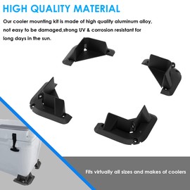 Aluminum Alloy Cooler Mounting Kit,Quick Release Boat Marine Cooler Mounting Kit for Yeti, Rtic, Igloo, Engle, Coleman, etc (Black)