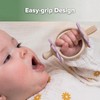 haakaa Silicone Twin Flower Teether,Nipple-Shaped End for Gum Massage,360° Baby