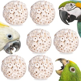 Pack de 6 Bolas Sola para pájaros, Juguete Suave y Natural para Masticar, triturar y Buscar alimento. Ideales para cacatúas, periquitos, cotorras, Conejos, cobayas y Chinchillas.