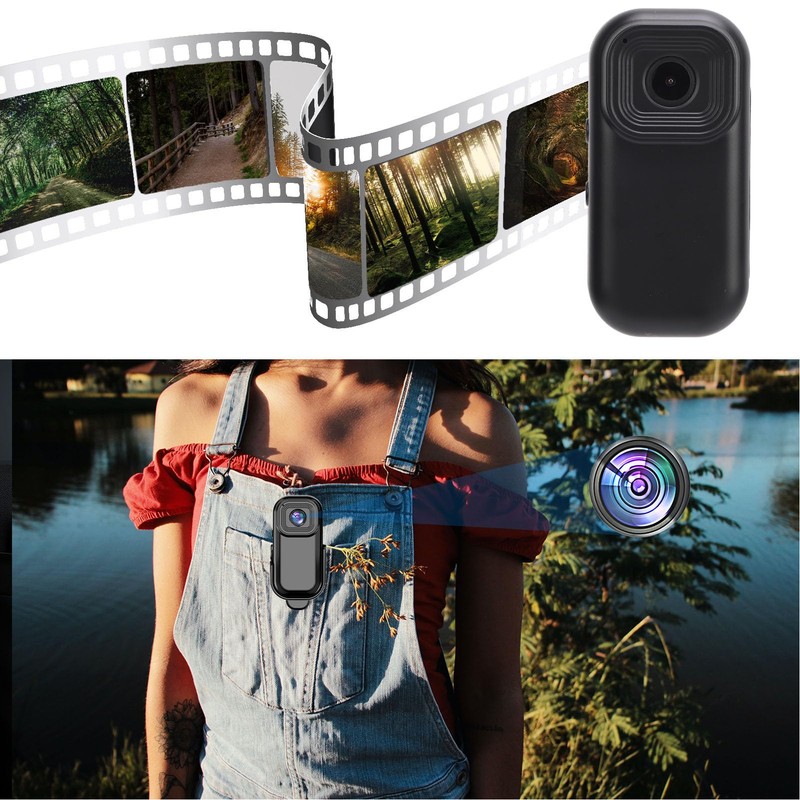 Mini Action Camera with Magnetic Base, Anti Shake 1080P Video