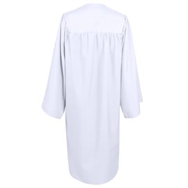 GradPlaza Matte Choir Robe for Church Baptism Officiant Confirmation Costume,Graduation Gown for School,Judge Robe,Pastor Robes White Size 42