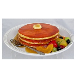 Realistic Food Replicas Delicious Looking Faux Plate of Pancakes with Fruits