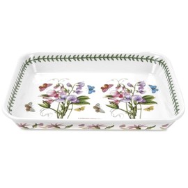 Portmeirion Botanic Garden Lasagna Dish (15"x11") - Sweet Pea Motif, Porcelain Bakeware with Chip-Resistant Glaze - Oven, Microwave, Freezer, Dishwasher Safe for Everyday Use