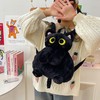 1 Piece Black Cat Bag, Cute Plush Backpack, Creative and